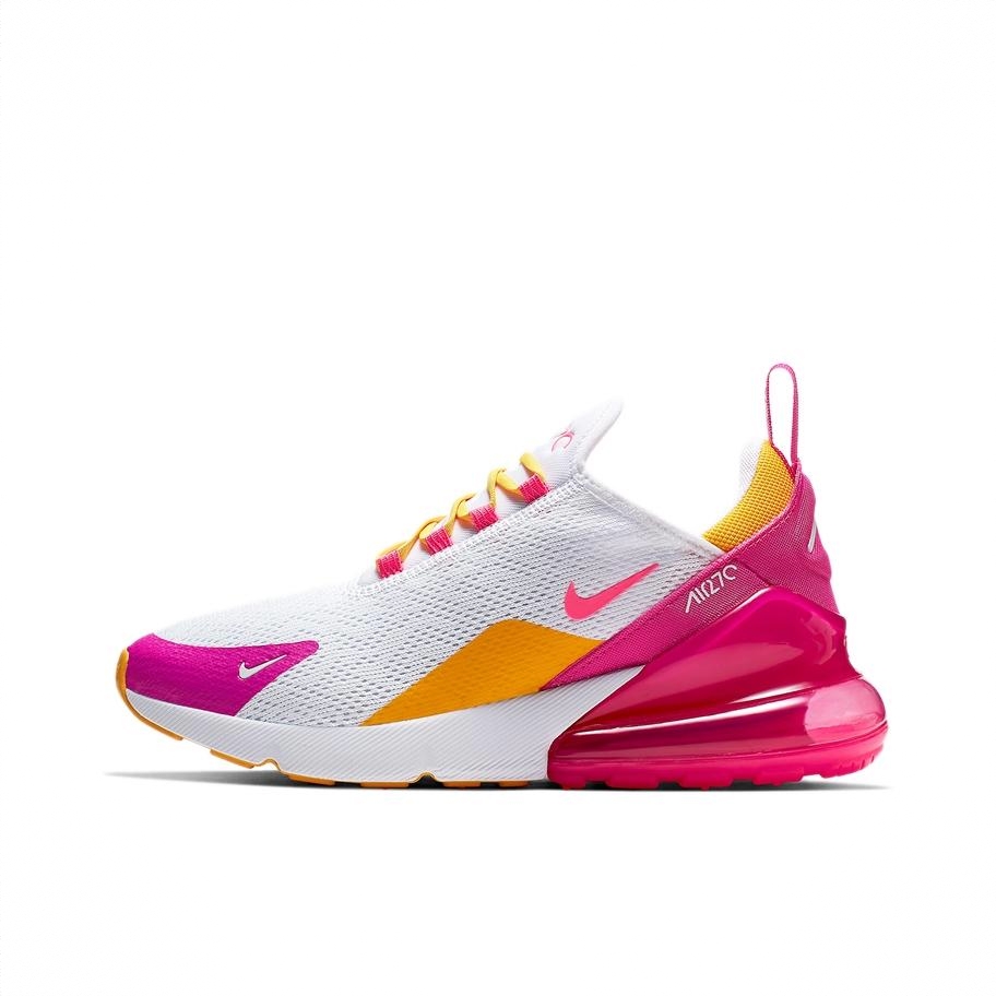 商品配色：White/Laser Fuchsia 粉白黄