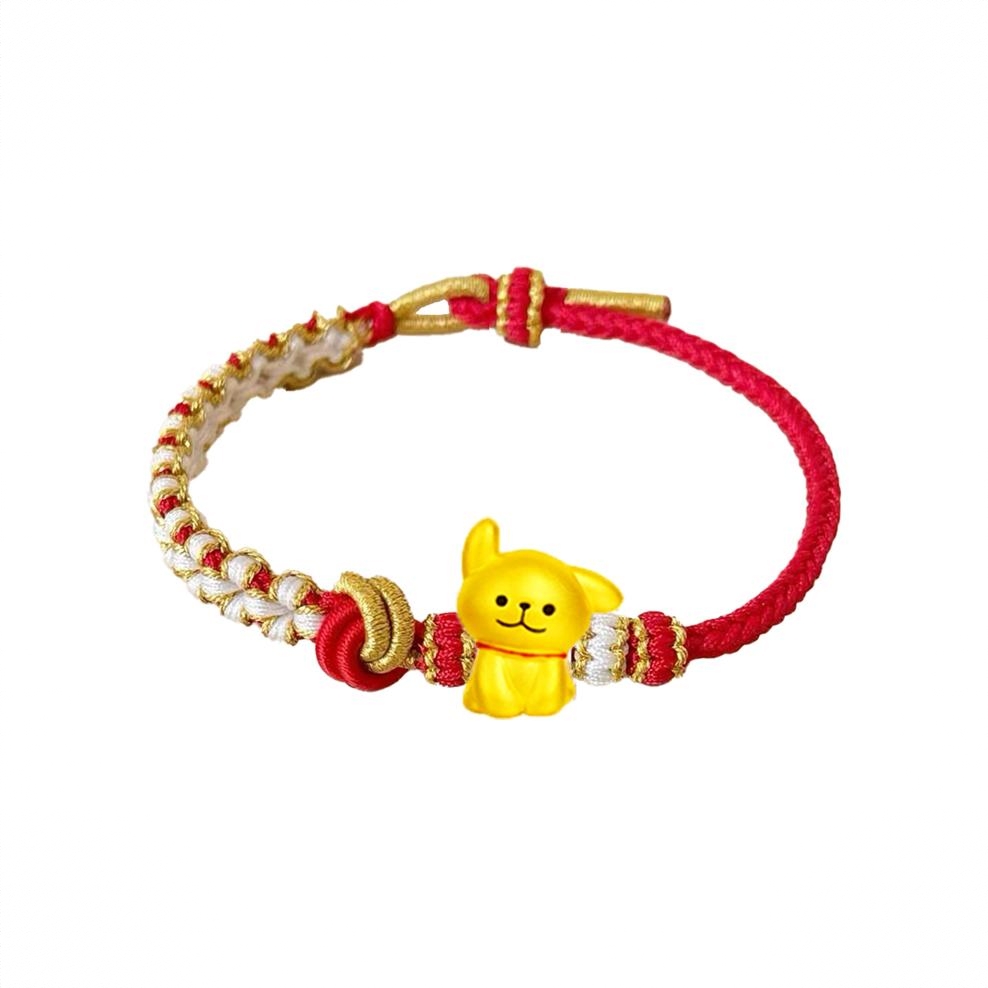商品配色： 小狗手链【红绳】