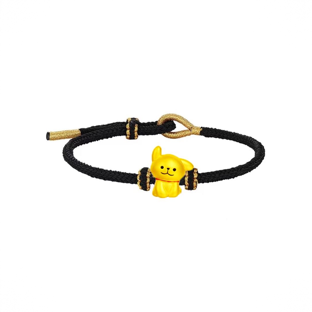 商品配色： 小狗手链【黑绳】