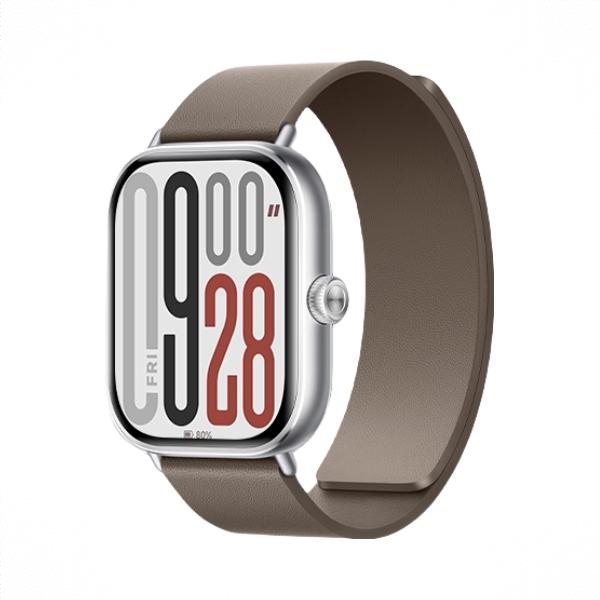 商品配色： 皎月银+卡其棕科纳皮腕带