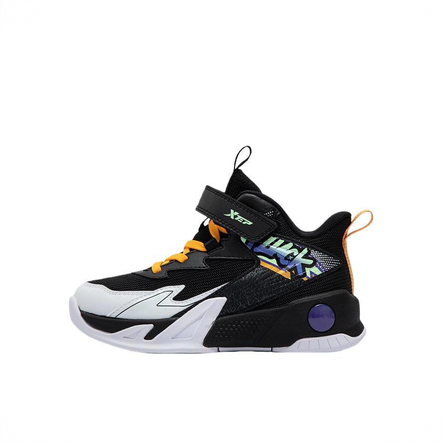 商品配色： 小童/黑色/特步白