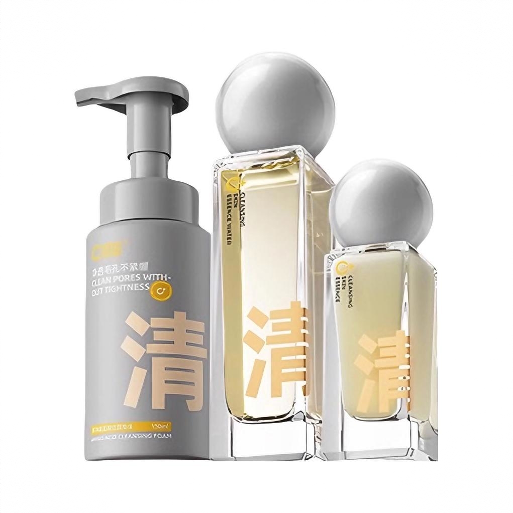 商品配色： 洁面慕斯150ml+水110ml+乳50ml