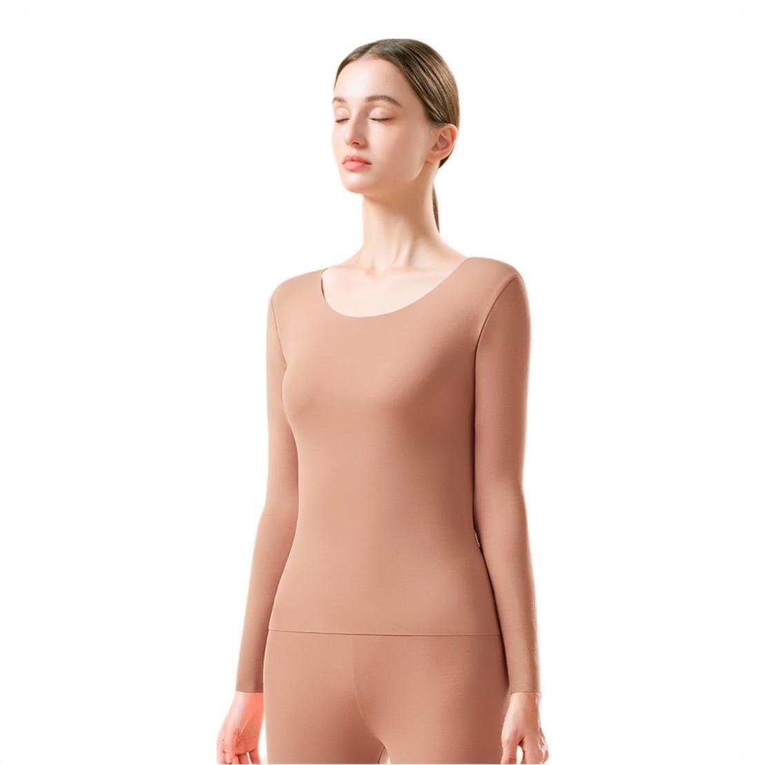 商品配色： 女款轻薄圆领/郁金粉