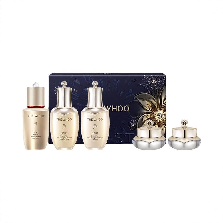 商品配色： 秘贴精华20ml+天气丹水50ml+天气丹乳50ml+滋养霜10ml+眼霜5ml