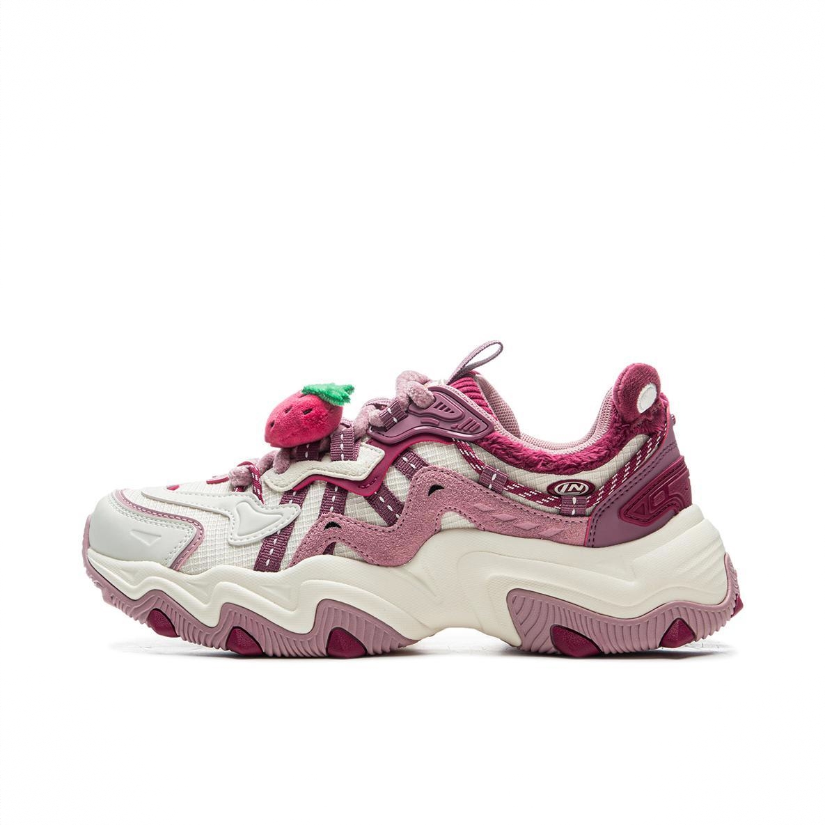 商品配色： 女款/草莓熊联名/米白色/干玫瑰粉