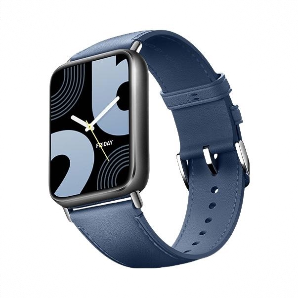 商品配色： 黑色+港湾蓝 真皮腕带