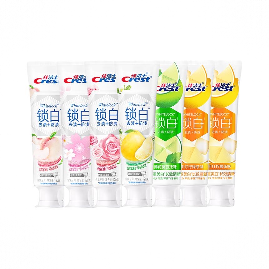 商品配色： 白桃120g+樱花120g+清柚120g+玫瑰120g+柠檬茶120g*2支+薄荷120g