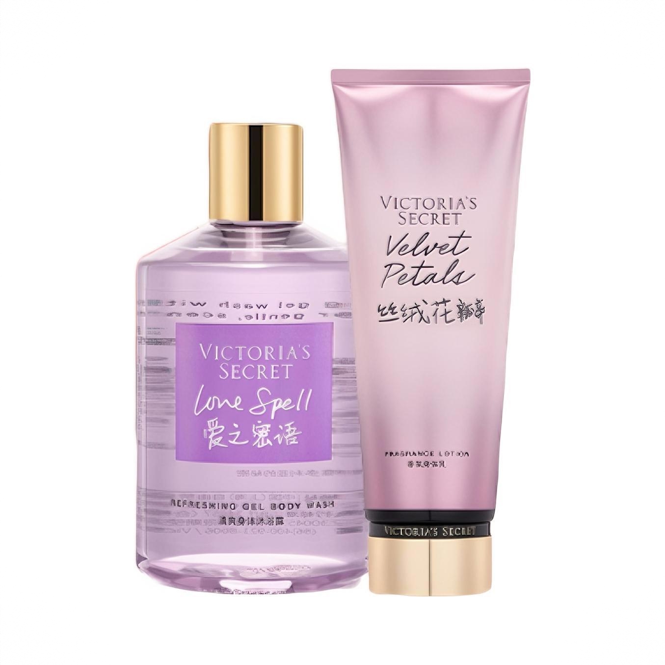商品配色： 丝绒花瓣身体乳236ml+爱之密语沐浴露300ml