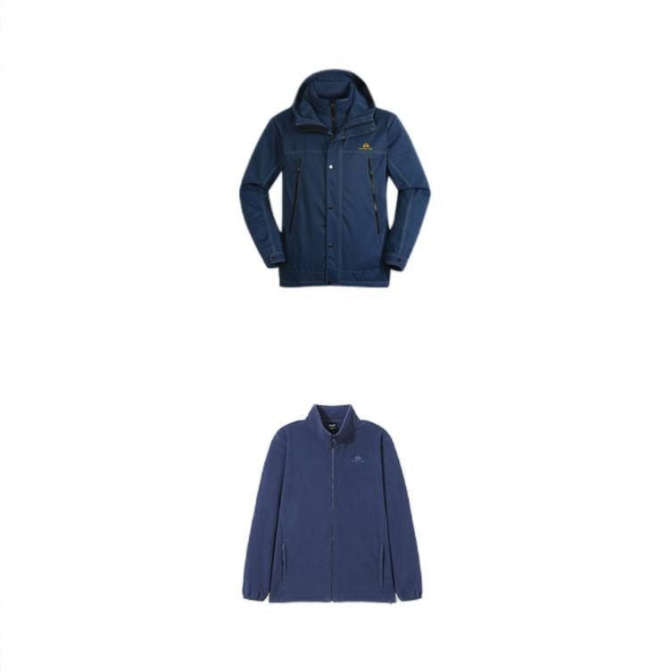 商品配色： 牛仔蓝/抓绒内胆/雪山logo