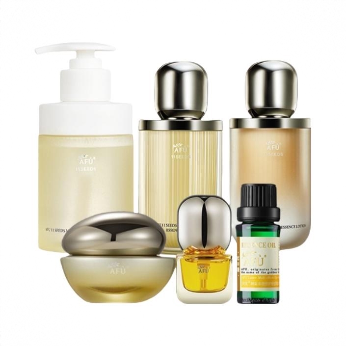 商品配色： 洁面150ml+水120ml+眼部精油10ml+精华油10ml+乳120g+霜30g