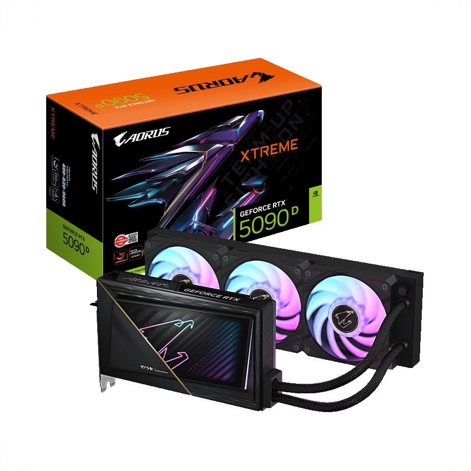 商品配色： RTX 5090D AORUS XTREME WATERFORCE 水雕