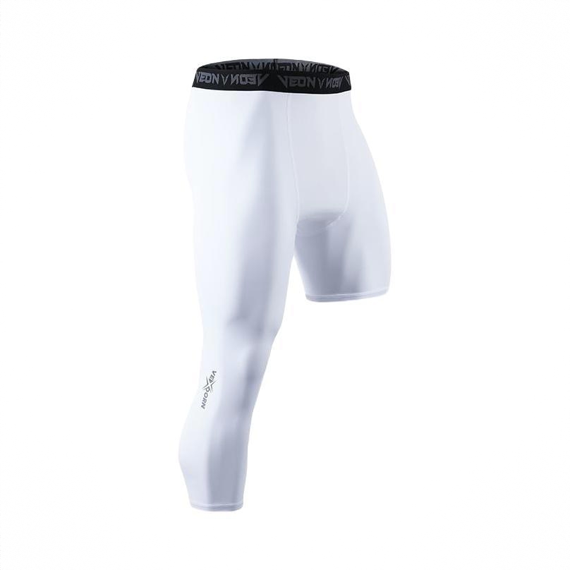 商品配色： 左短右长款弹力裤/白