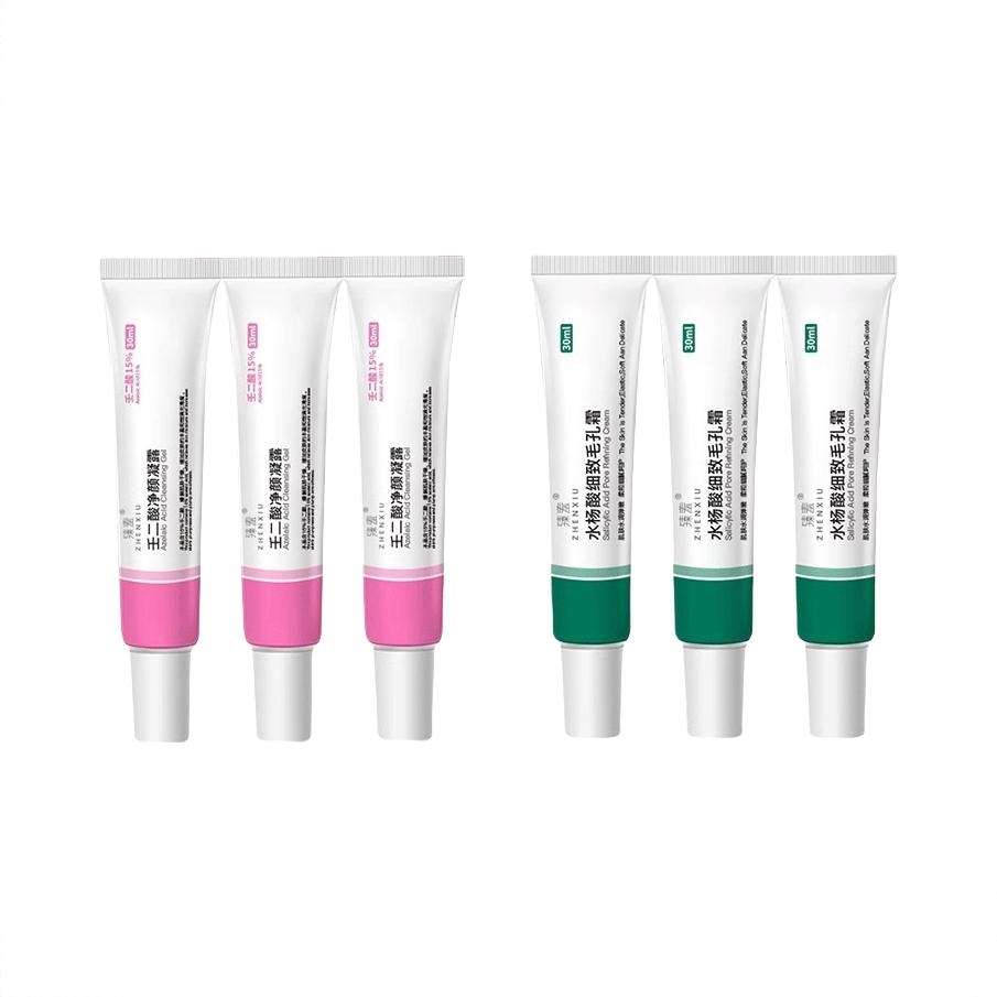 商品配色： 壬二酸凝露30ml*3支+水杨酸毛孔霜30ml*3支
