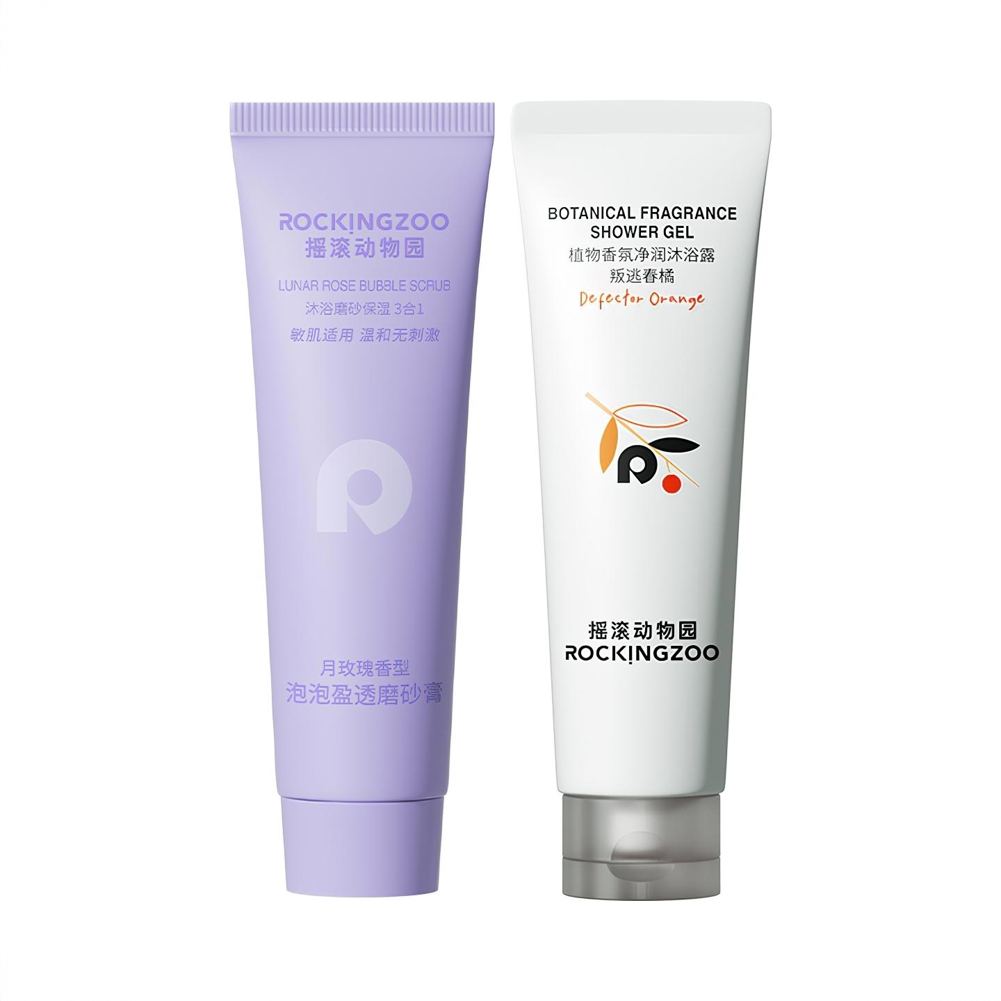 商品配色： 叛逃春橘沐浴露30g+月玫瑰磨砂膏30g