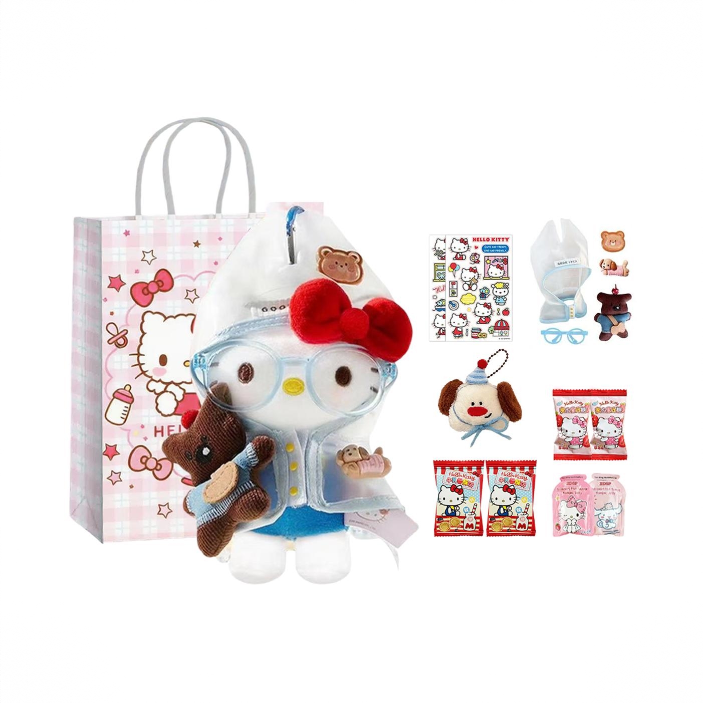 商品配色： 【满心欢喜】小狗雨衣kitty+糖果组合+小狗挂件