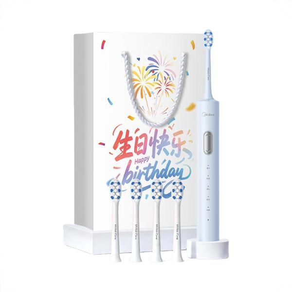 商品配色： 海盐蓝 生日快乐礼袋【刷头*4】