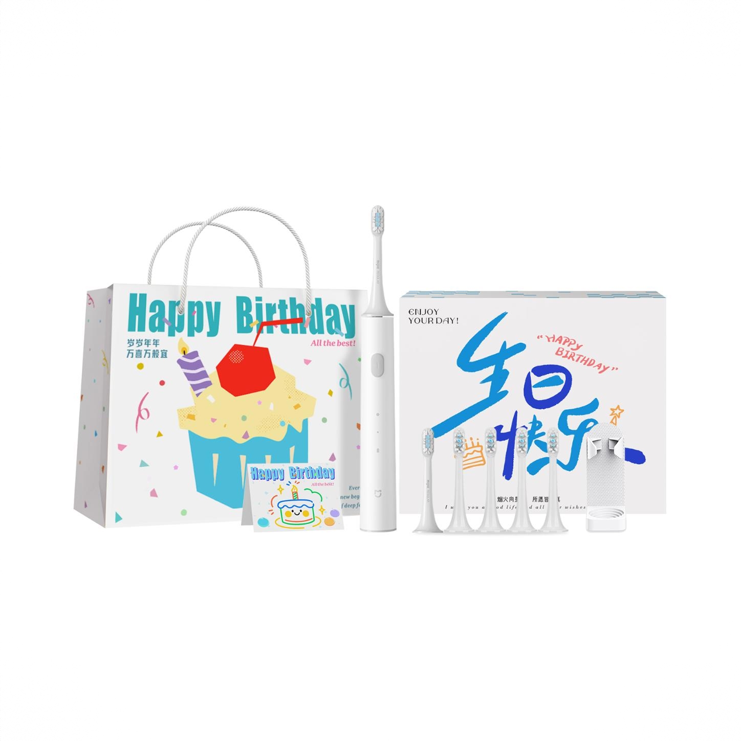 商品配色： 白【生日蛋糕礼盒】刷头*5