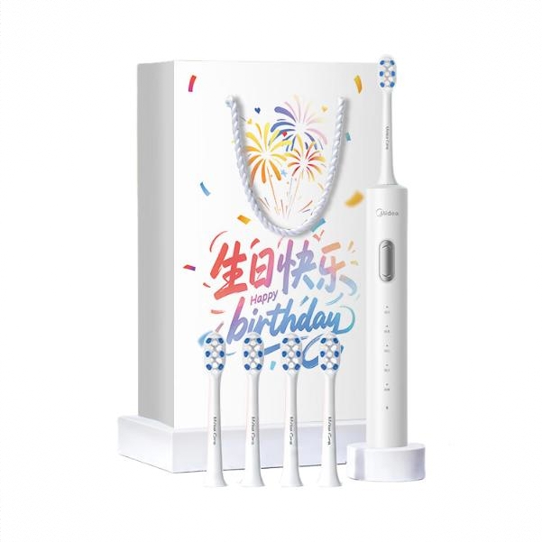 商品配色： 极地白 生日快乐礼袋【刷头*4】