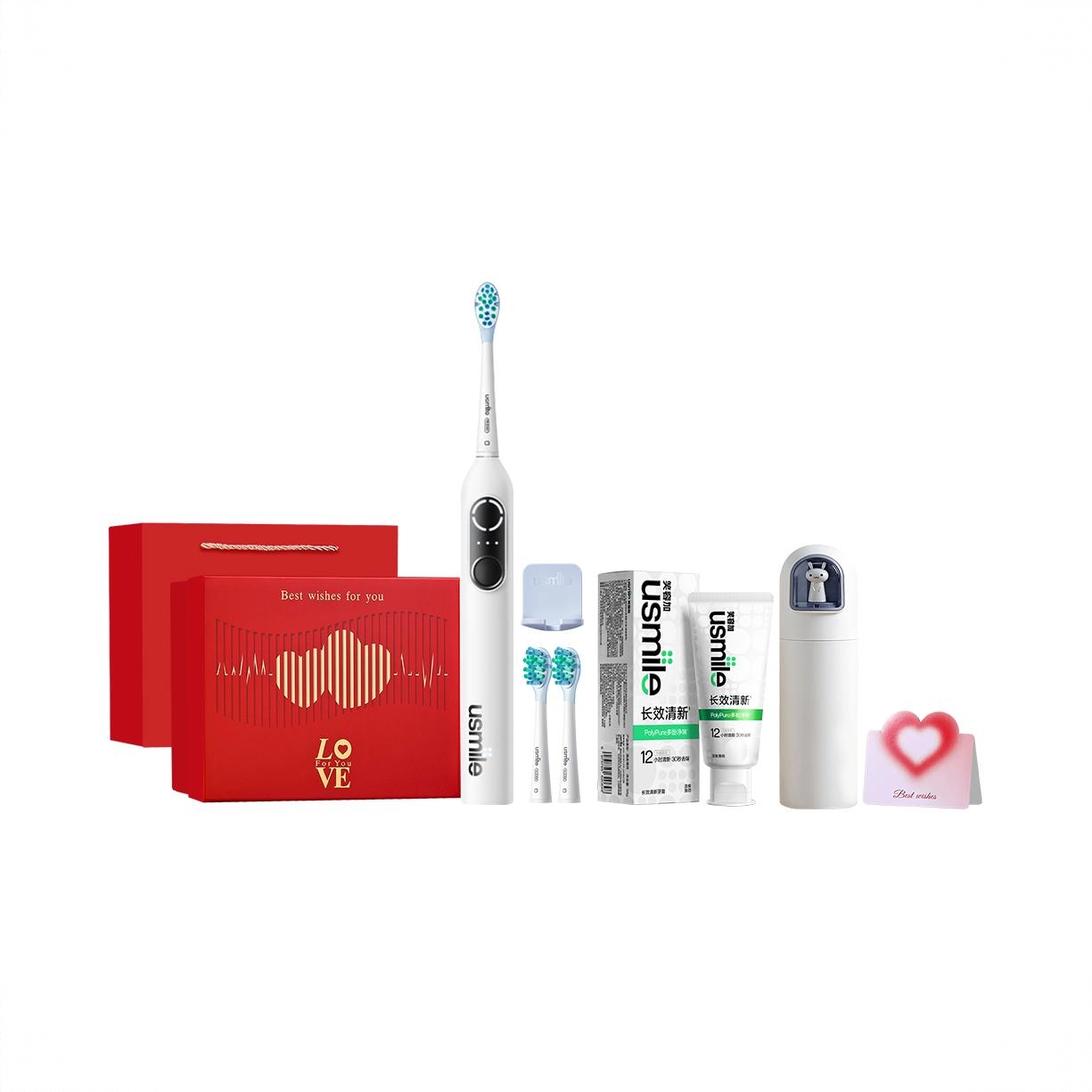 商品配色： 冰河白【牙膏+收纳漱口杯+贺卡+情人节心动礼盒】