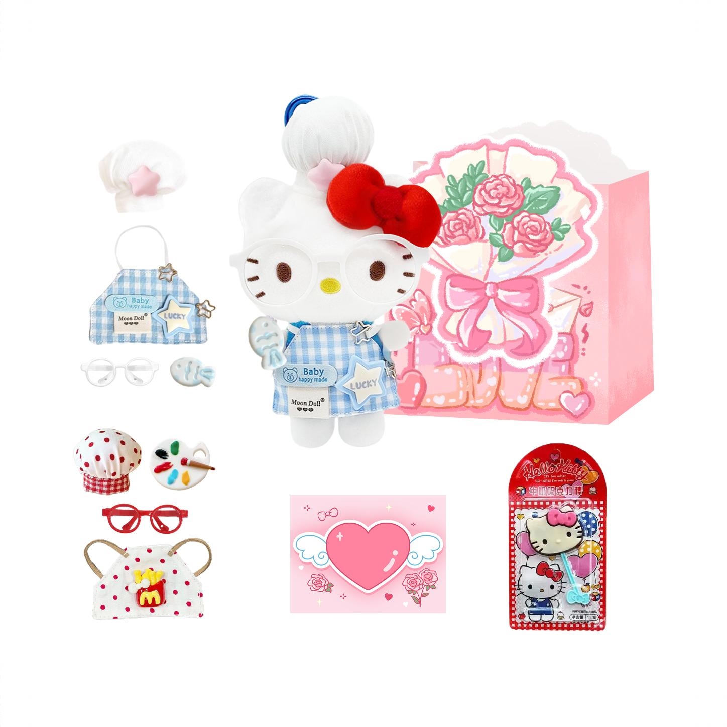 商品配色： kitty挂件+（厨师+小画家）娃衣+巧克力棒