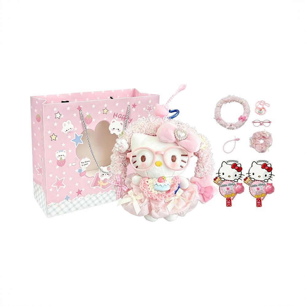 商品配色： 【浪漫惊喜】蛋糕花环kitty+糖果零食礼包