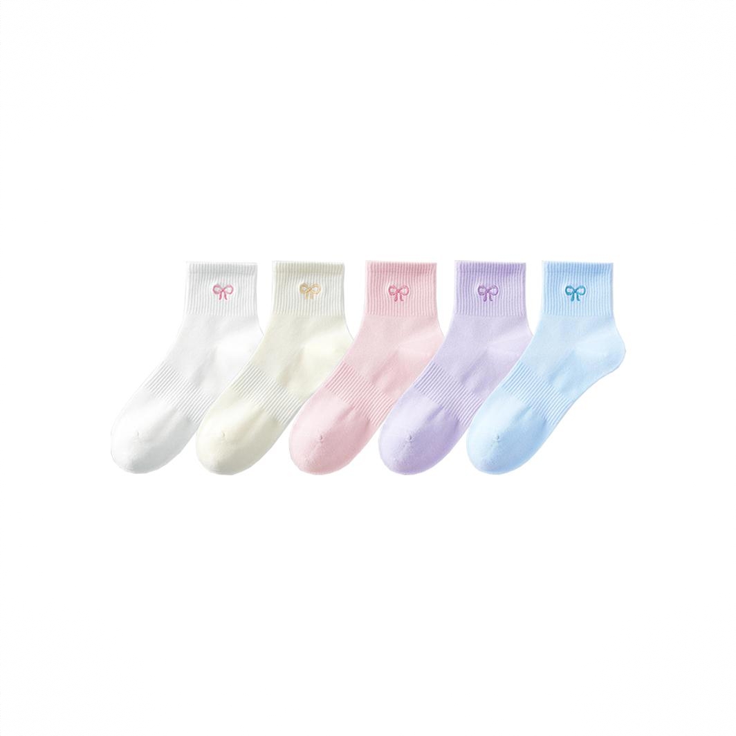 商品配色： 1白色1奶白1粉色1紫色1蓝色 5双
