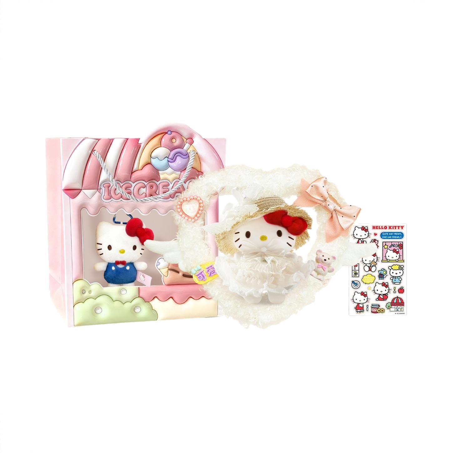 商品配色： 【情人节限定】花嫁蝴蝶Kitty套装