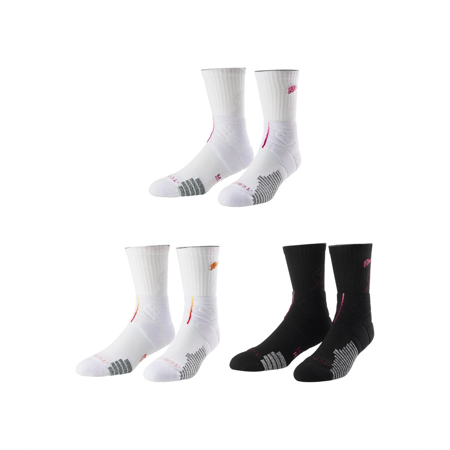 商品配色： 1白红1白橙1黑色 3双