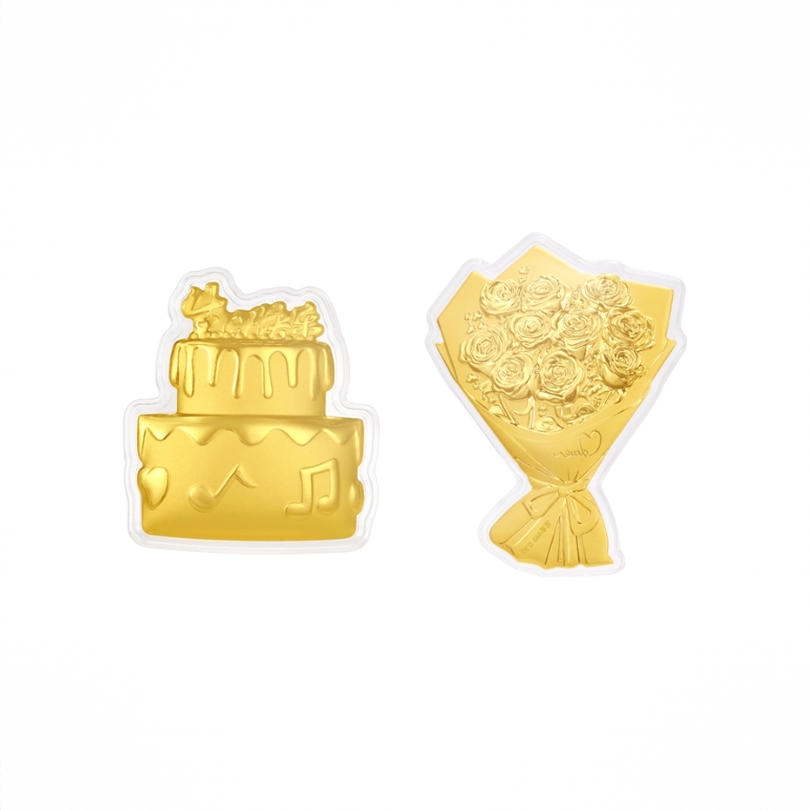 商品配色： 金色-生日快乐蛋糕+玫瑰花束