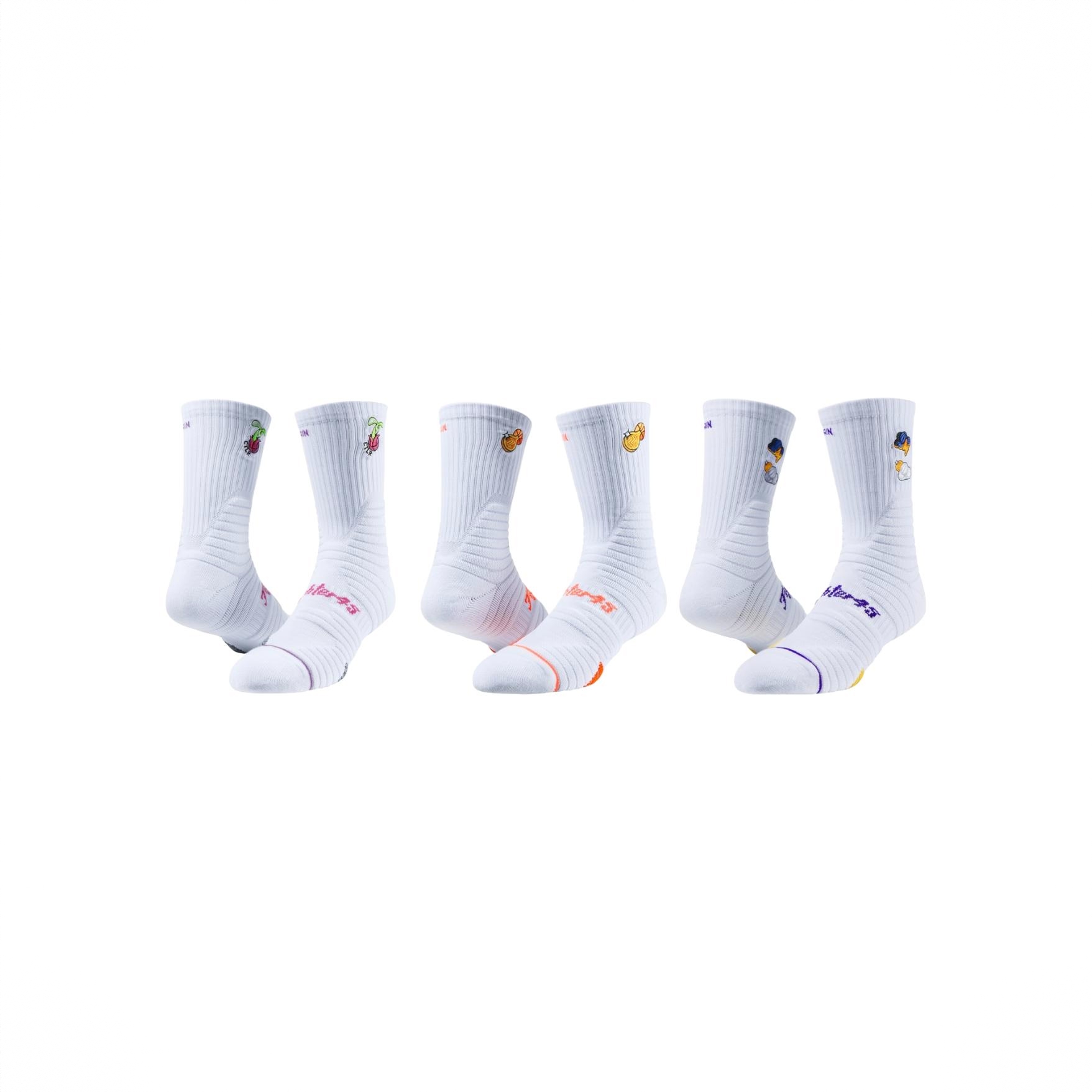商品配色： 1白粉1白紫1白橙 3双