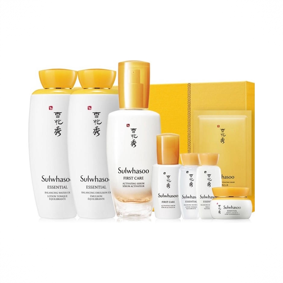 商品配色： 水125ml+乳125ml+精华90ml+水15ml+乳15ml+精华8ml+面霜5ml+面膜1片