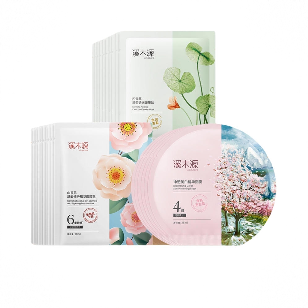 商品配色： 山茶花10片+积雪草10片+樱花6片