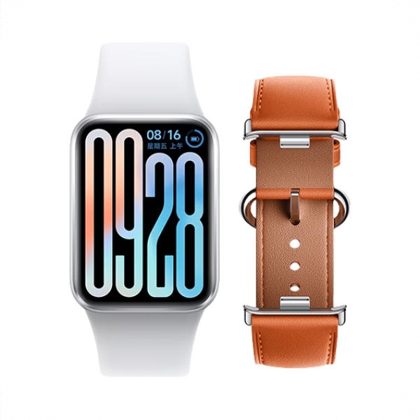 商品配色： 银色+赤霞橙 真皮腕带