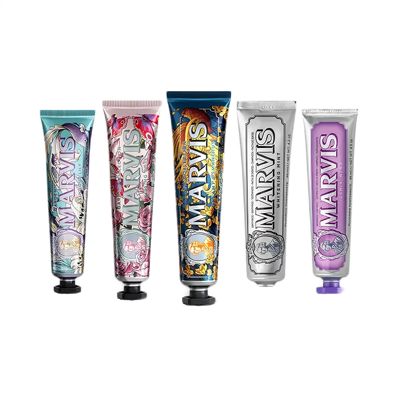 商品配色： 玫瑰75ml+百合75ml+桂花75ml+亮白85ml+茉莉85ml