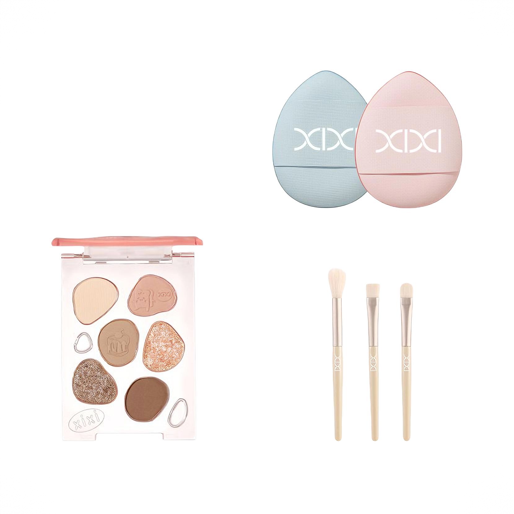 商品配色： 1号眼影盘加3支化妆刷加2枚拇指粉扑