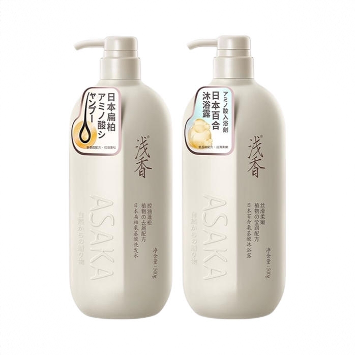 商品配色： 扁柏洗发水500g+百合沐浴露500g