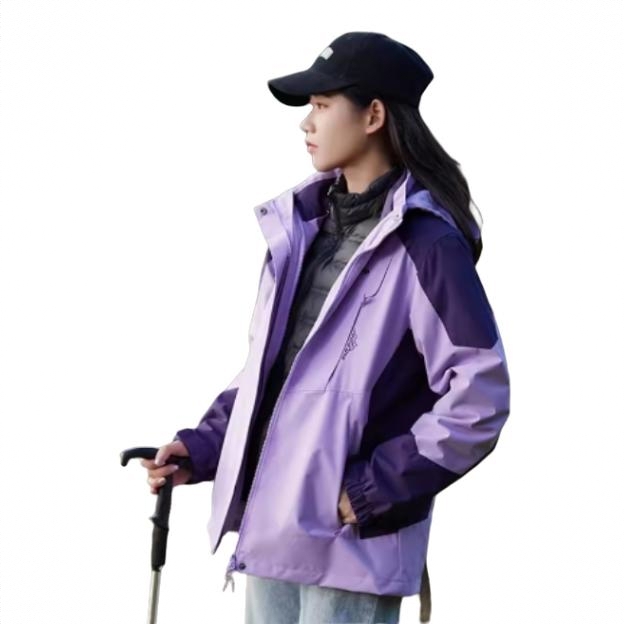 商品配色： 女/香芋紫/羽绒内胆/三合一