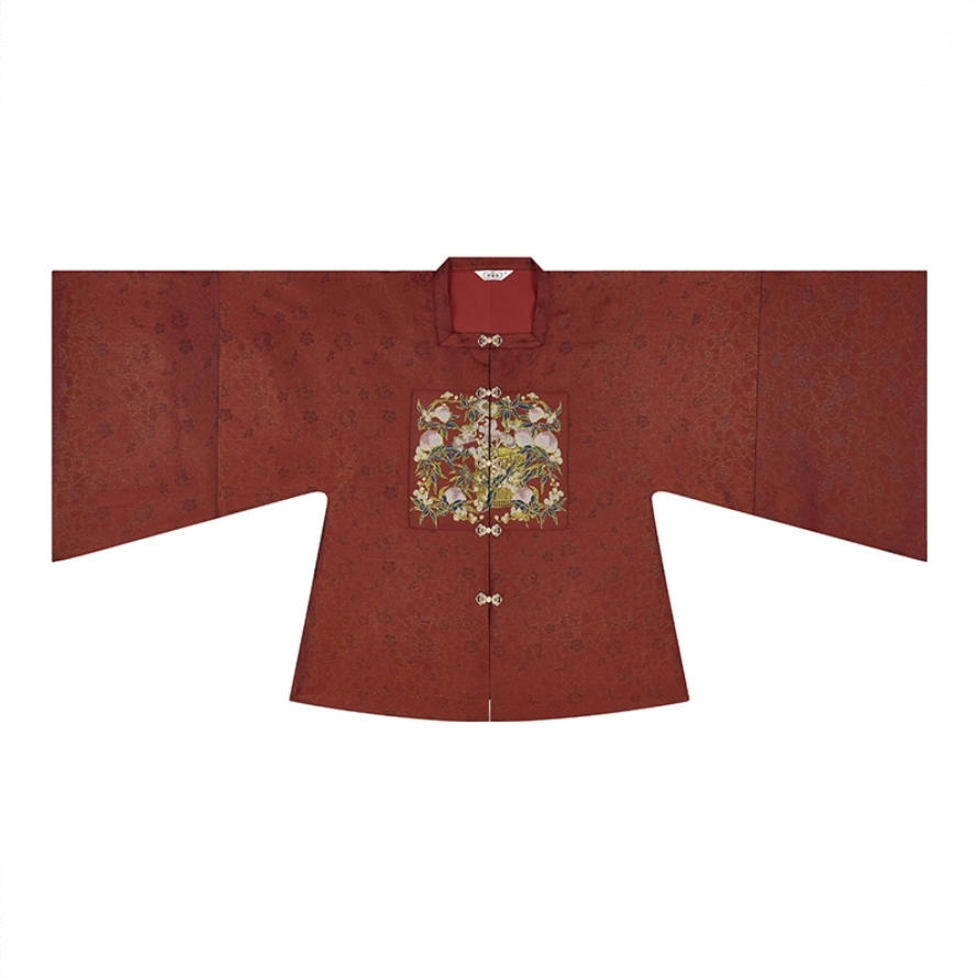 商品配色： 红/方领半袖