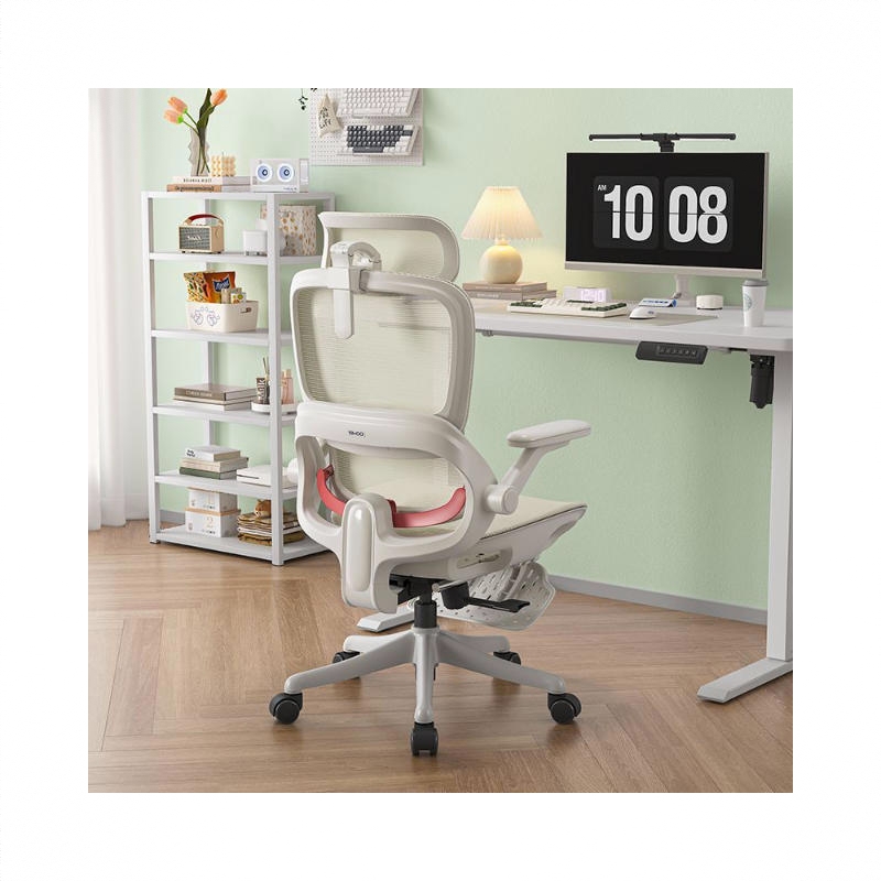 商品配色： 杏色/波浪密楞特网/4D圆周扶手/流瀑工学坐垫/有脚踏