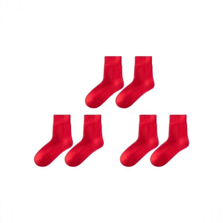 商品配色： 红色 3双