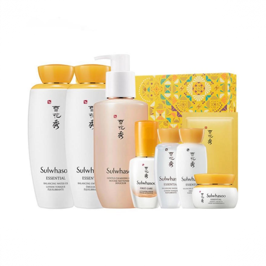 商品配色： 水乳125ml+洁面200ml+精华15ml+水乳30ml+面霜15ml+面膜1片