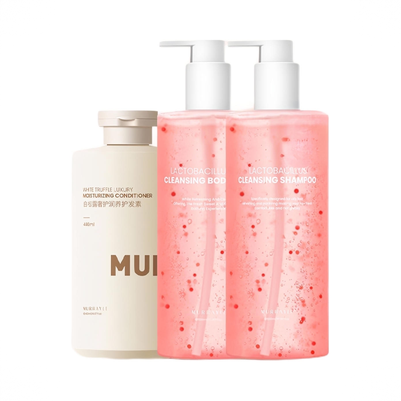 商品配色： 桃桃洗发水500ml+沐浴露500ml+护发素440ml