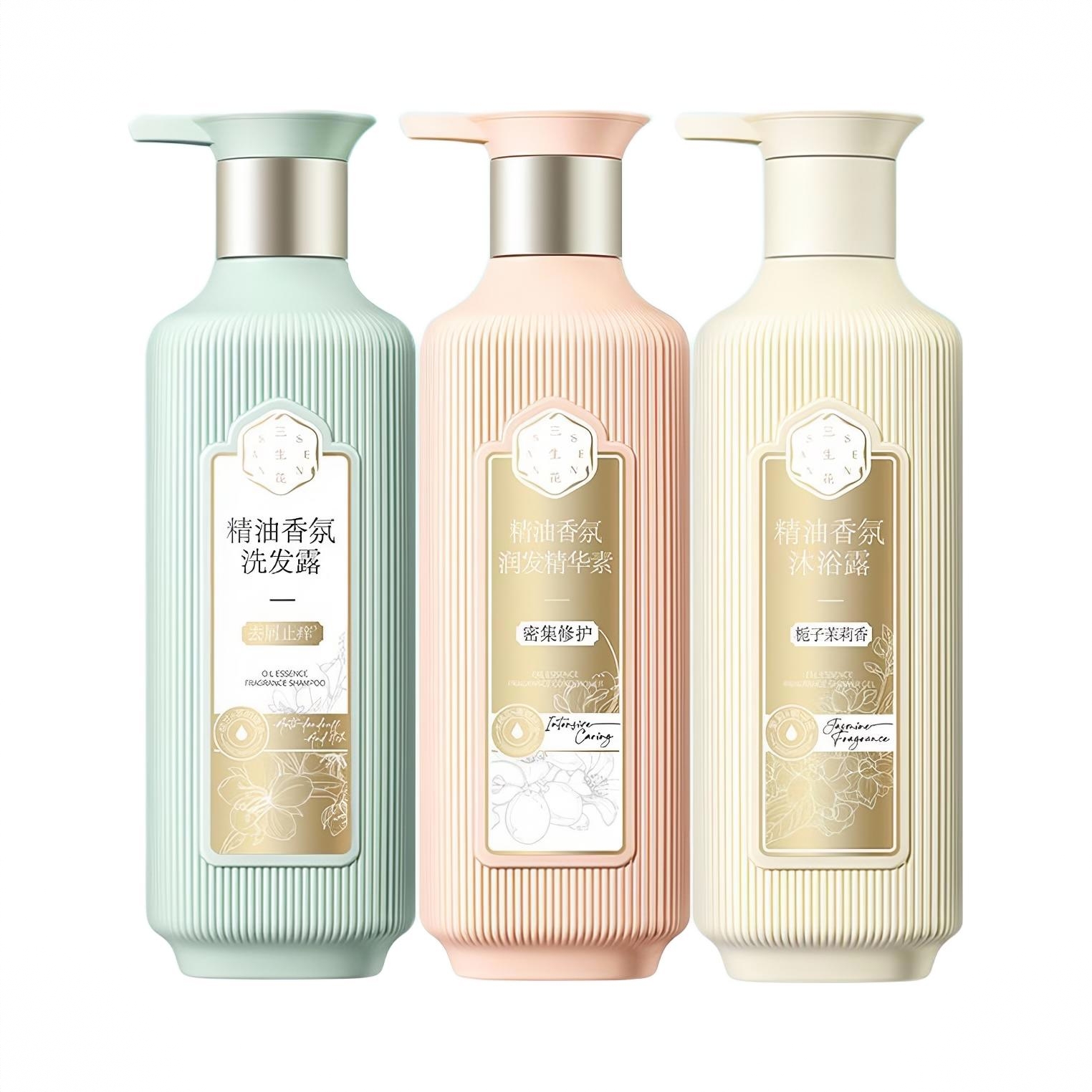 商品配色： 去屑止痒洗发水500ml+护发素500ml+茉莉沐浴露500ml