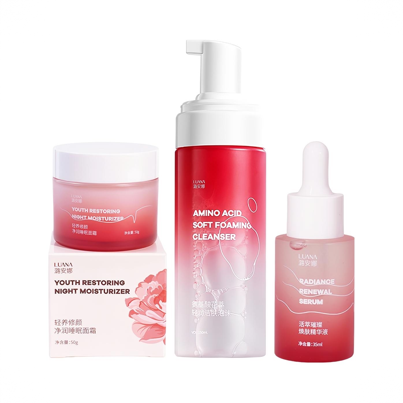 商品配色： 精华35ml+洁面150ml+面霜50g