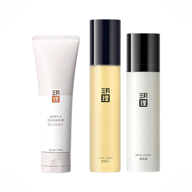 商品配色： 洁面100g+水120ml+乳100ml