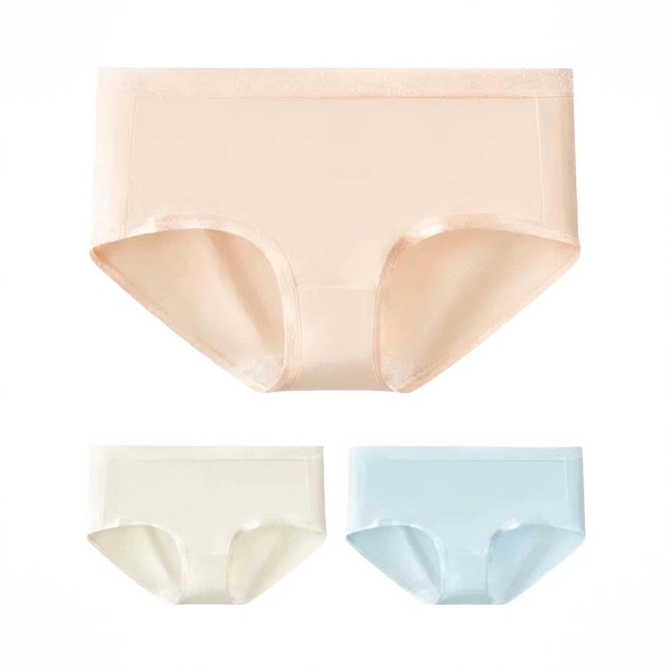 商品配色： 香槟肤+珍珠白+浪漫蓝/3条装