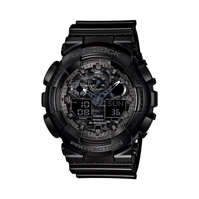 商品配色： 黑色蓝针 GA-100CF-1A