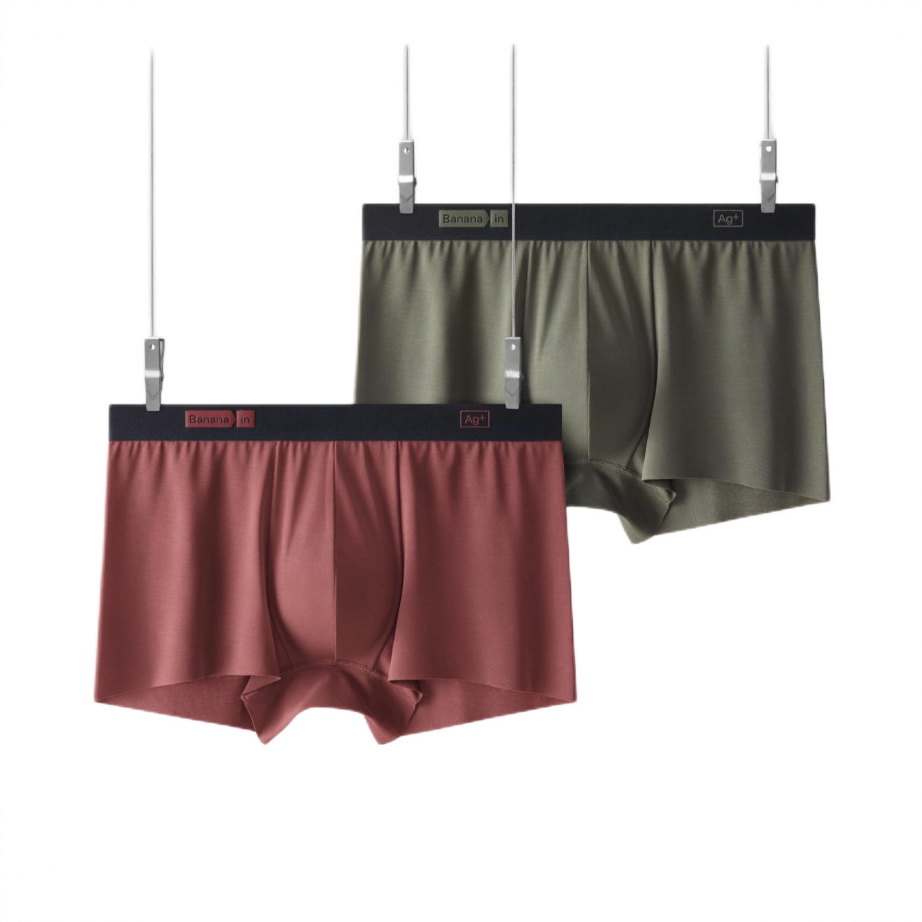 商品配色： 雀仔绿+布朗红/2条装
