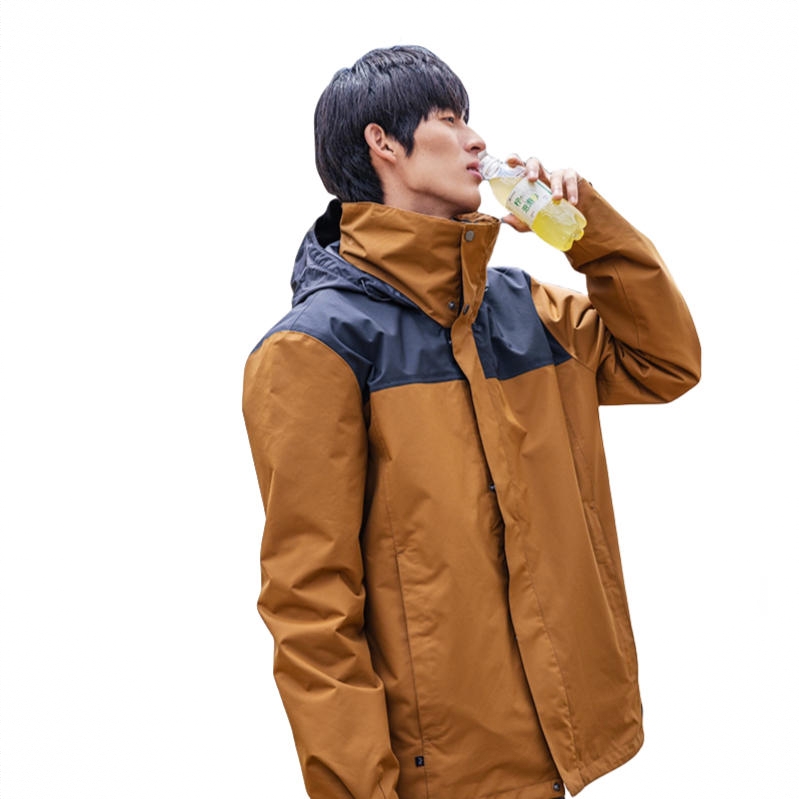 商品配色： 男/秋霞棕/抓绒内胆/三合一