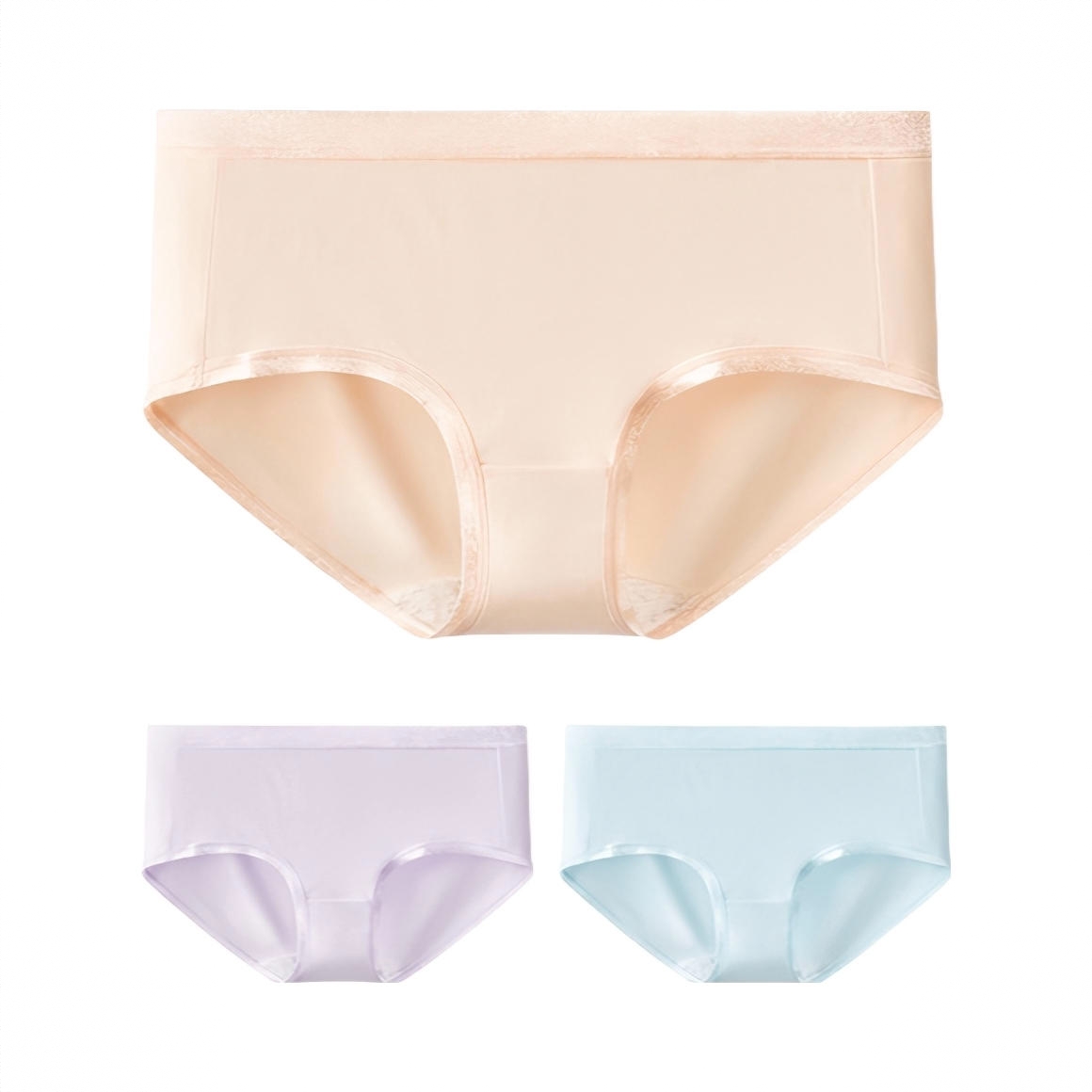 商品配色： 香槟肤+淡丁香紫+浪漫蓝/3条装